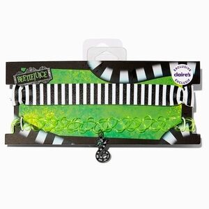 ‼️ FINAL PRICE DROP‼️ Beetlejuice Striped and Green Choker Set